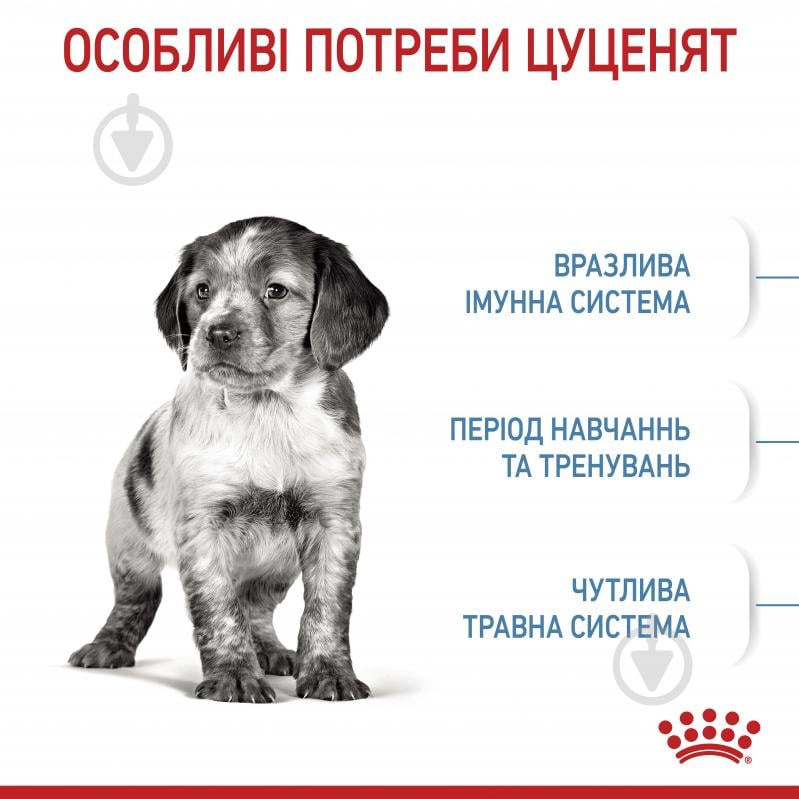 Корм сухий для цуценят для середніх порід Royal Canin MEDIUM PUPPY 1 кг (свійська птиця) 1 кг - фото 4