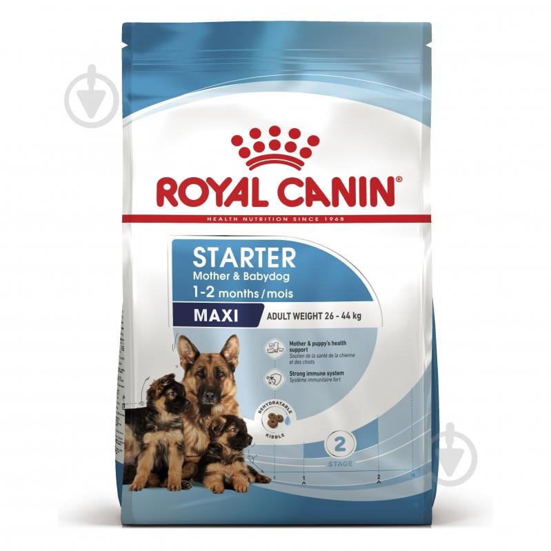 Корм сухий для цуценят для крупних порід Royal Canin MAXI STARTER 4 кг (кукурудза, рис) 4 кг - фото 1