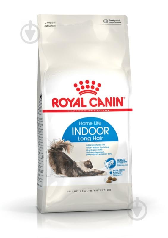 Корм сухой для домашних длинношерстных кошек Royal Canin Indoor Long Hair птица, пшеница 2 кг - фото 1