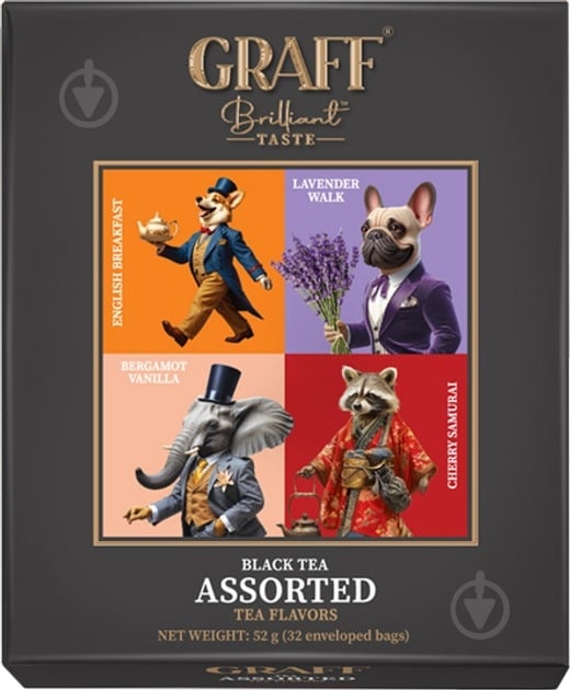 Чай чорний Graff байховий "Асорті чайних смаків" 32 шт. 52 г - фото 1