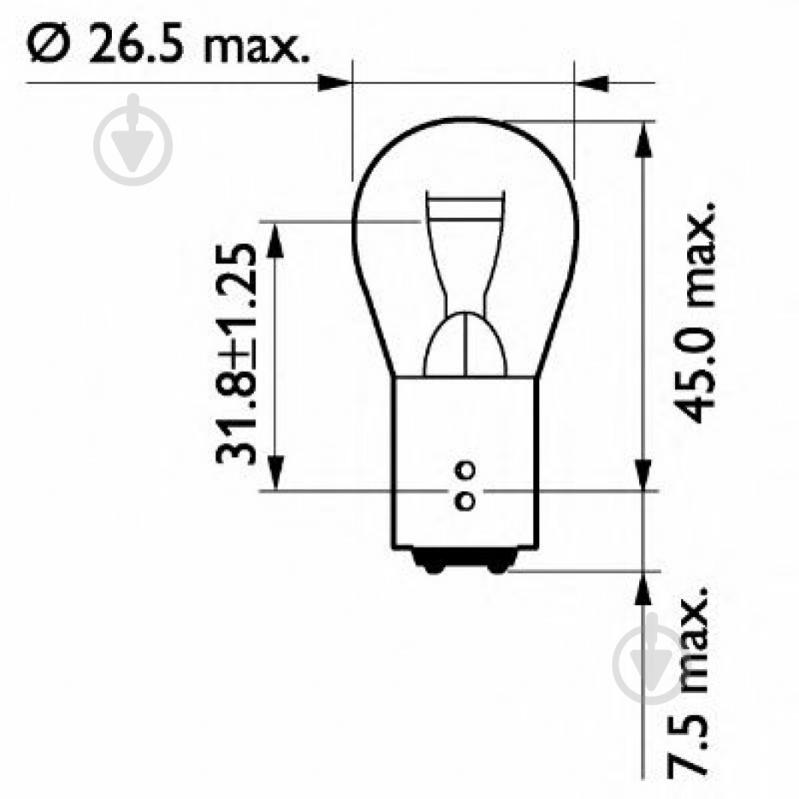 Автолампа розжарювання Philips P21/5W 5 Вт 1 шт.(PS 13499 CP) - фото 1