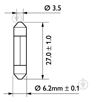 Автолампа розжарювання Philips Original equipment SV6 3 Вт 1 шт.(PS13818CP) - фото 3