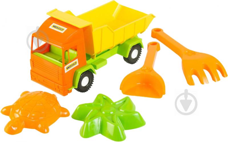 Игрушка Wader Грузовик Mini truck с набором для игр с песком 5 элементов 39157 - фото 1