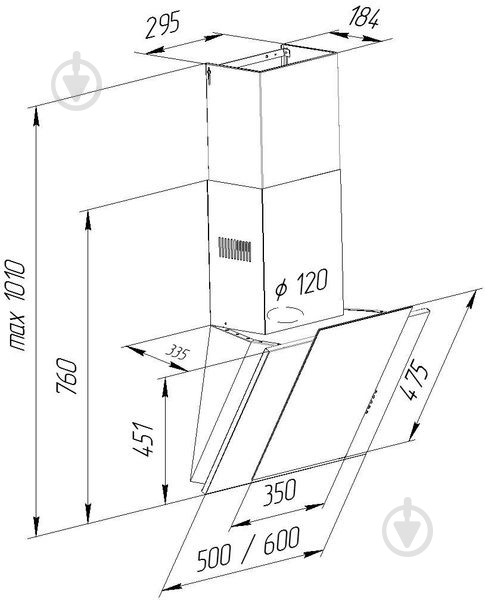 Витяжка Pyramida NR-MV 60 SYE-26 BL - фото 2 Витяжка Pyramida NR-MV 60 SYE-26 BL - фото 2