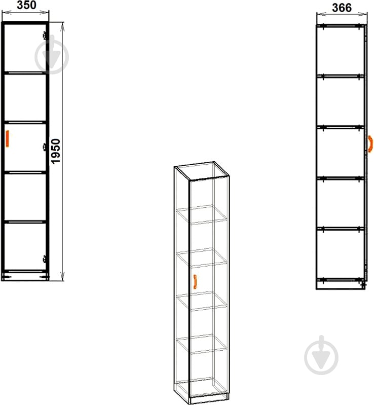 УЦЕНКА! Шкаф Компанит КШ-8 ВЕНГЕ (УЦ №17) - фото 3