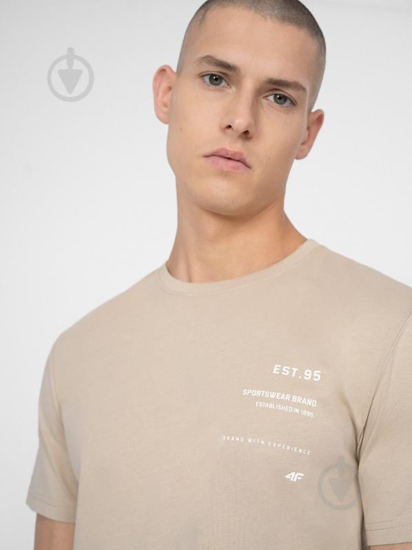 Футболка 4F 4FSS23TTSHM313-81S р.M коричневый - фото 2 Футболка 4F 4FSS23TTSHM313-81S р.M коричневый - фото 2
