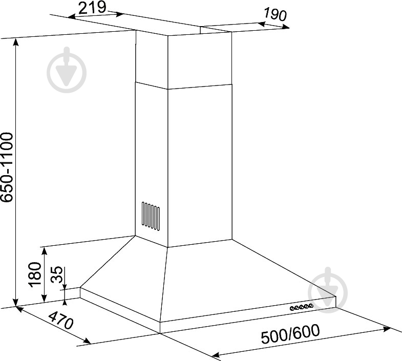 Вытяжка Eleyus KLEO 700 60 BL - фото 10