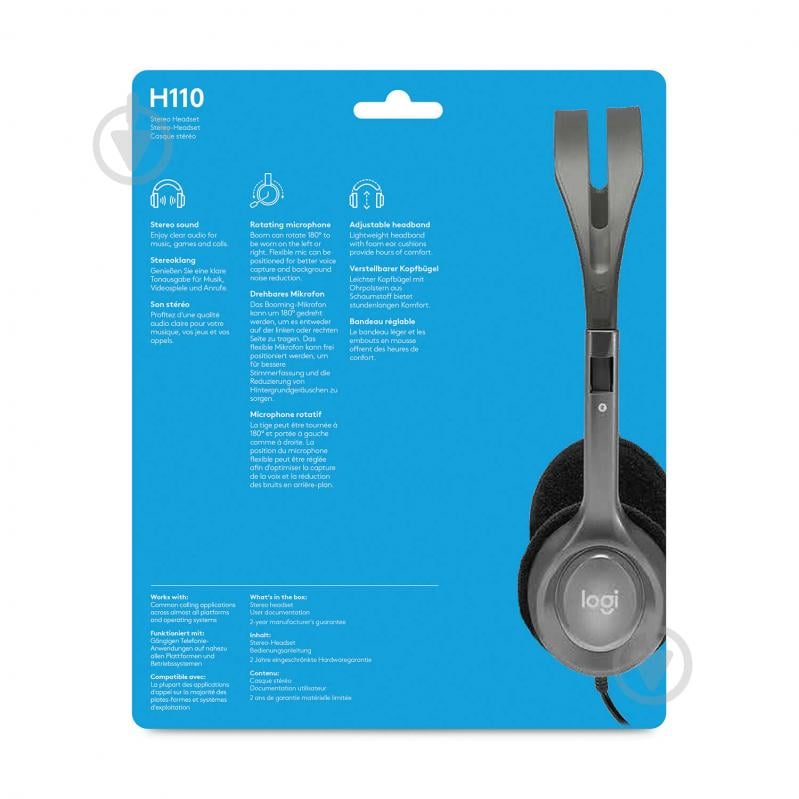 Наушники Logitech 981-000271 Stereo Headset H110 - фото 6