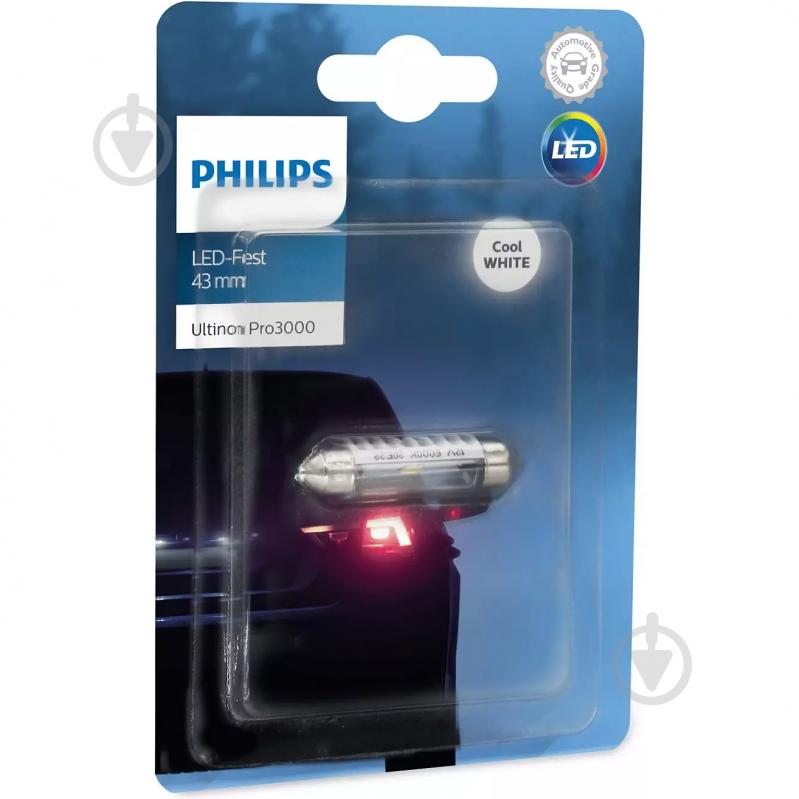 Автолампа світлодіодна Philips Ultinon Pro3000 C5W 0,6 Вт 2 шт.(PS11864U30CWB1) - фото 1