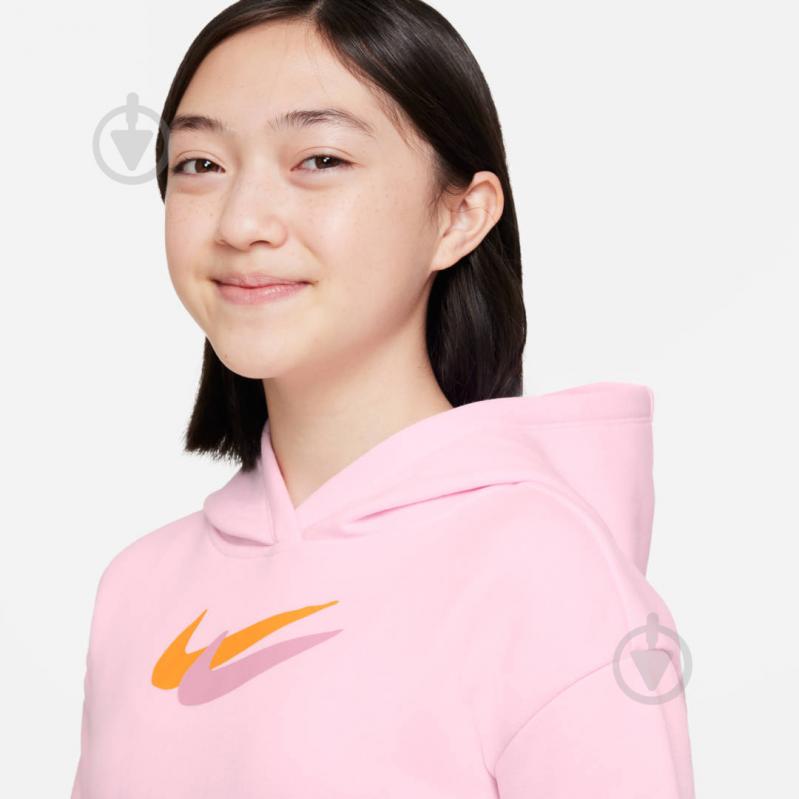 Джемпер Nike G NSW FLC HOODIE SSNL PRNT DQ9127-663 рожевий - фото 4