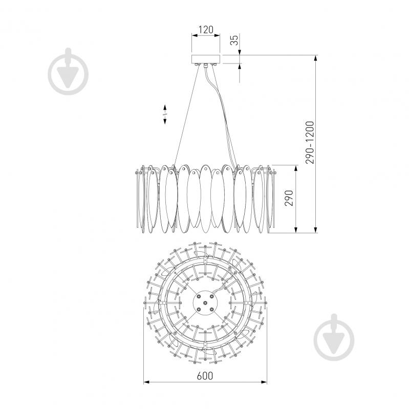 Люстра подвесная Strotskis Canaria 8x60 Вт E14 хром 324/8 (хром) - фото 3