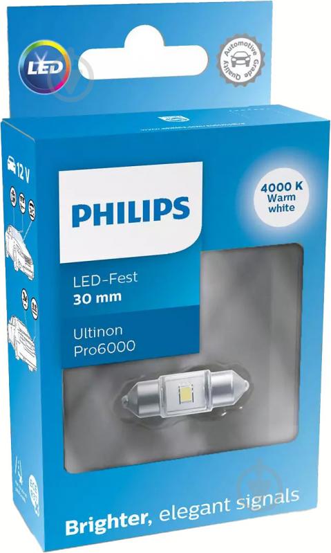 Автолампа светодиодная Philips Ultinon Pro6000 1 шт.(PS 11860WU60X1) - фото 1