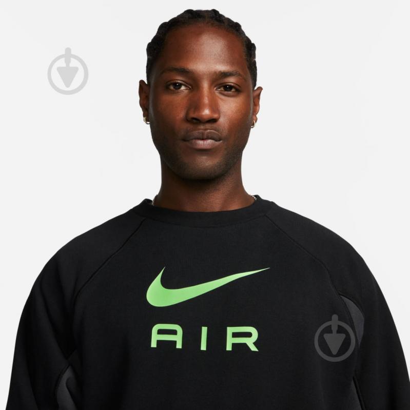 Свитшот Nike M NSW NIKE AIR FT CREW DQ4205-011 р. 2XL черный с серым - фото 3