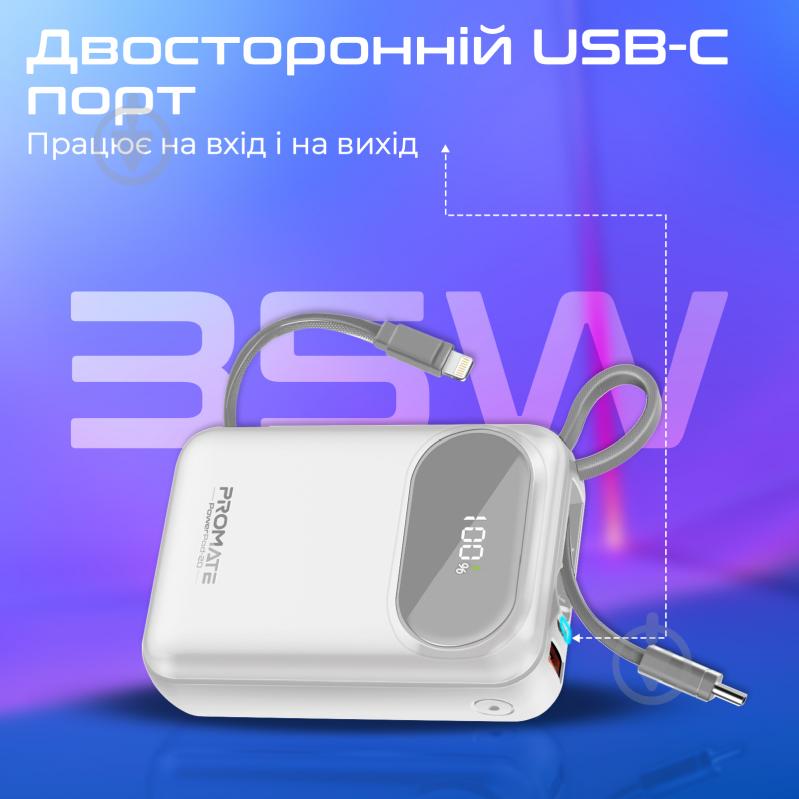 Повербанк Promate 20000 mAh white (powerpod-20.white) - фото 6