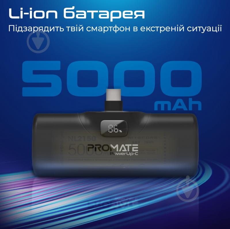 Повербанк Promate 5000 mAh black (powerup-c.black) - фото 2