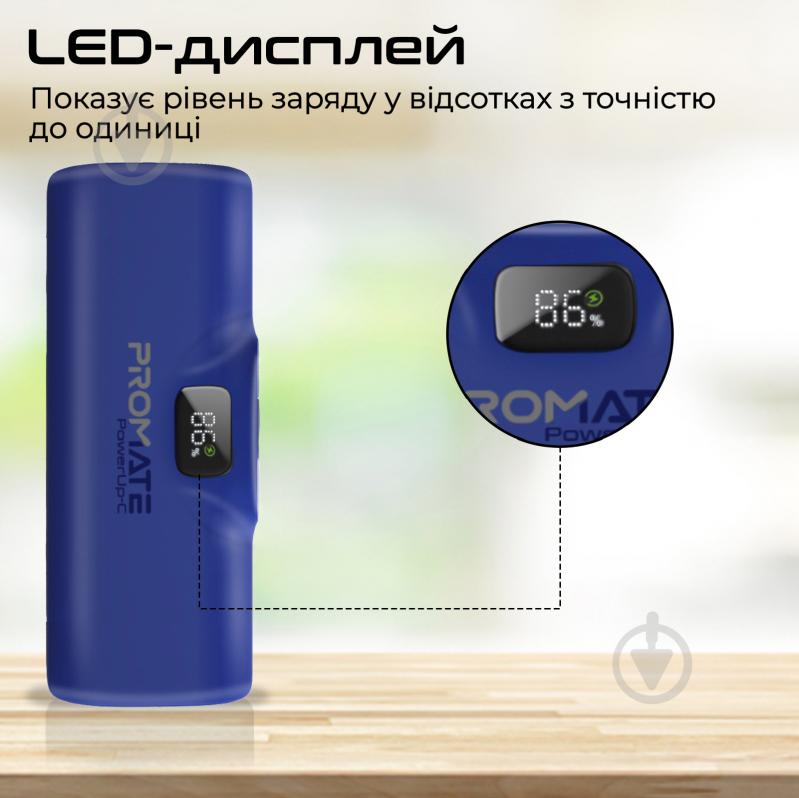 Повербанк Promate 5000 mAh blue (powerup-c.blue) - фото 6