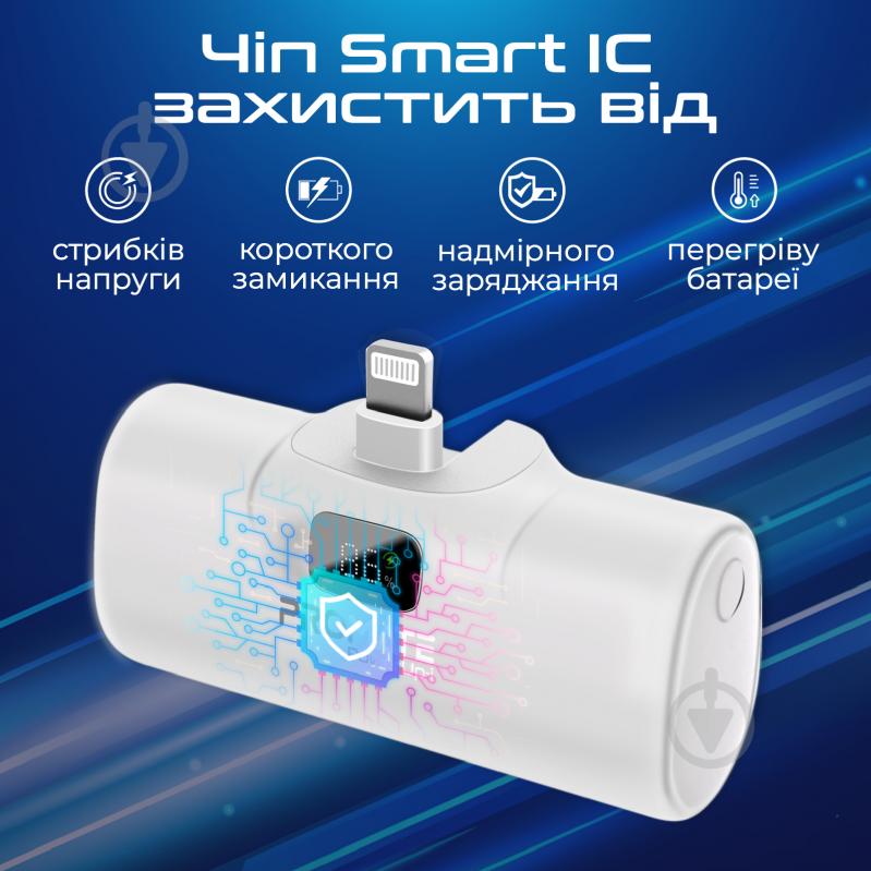 Повербанк Promate 5000 mAh white (powerup-i.white) - фото 5