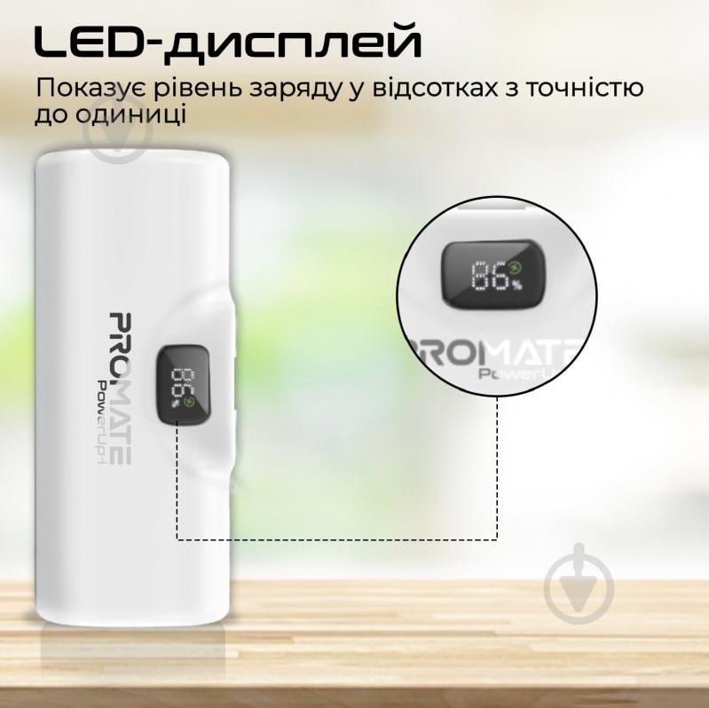 Повербанк Promate 5000 mAh white (powerup-i.white) - фото 6