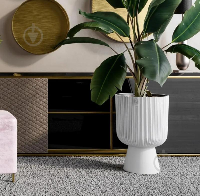 Горщик для квітів пластик Keli Mika 30 круглий білий 5,5 л Form Plastic - фото 3 Горщик для квітів пластик Keli Mika 30 круглий білий 5,5 л Form Plastic - фото 3