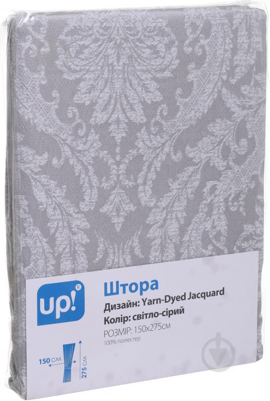 Штора Yarn-Dyed Жаккард 150х275 см сірий UP! (Underprice) - фото 4