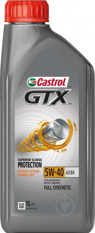 Моторное масло Castrol GTX A3/B4 5W-40 1 л (CS5W40GTXA3/B41L) - фото 1