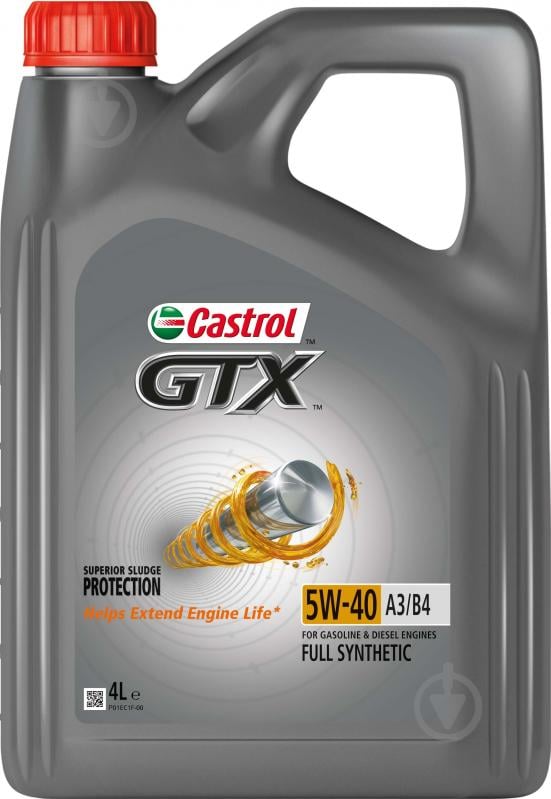 Моторное масло Castrol GTX A3/B4 5W-40 4 л (CS5W40GTXA3/B44L) - фото 1