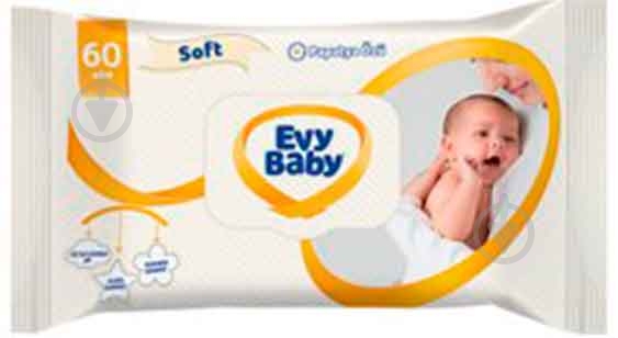 Детские влажные салфетки Evy Baby Soft для нежной кожи 60 шт. - фото 1