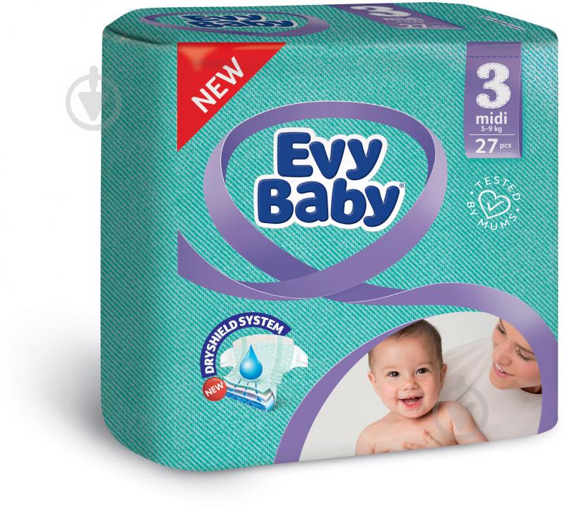 Подгузники Evy Baby Midi 3 5-9 кг 27 шт. - фото 1