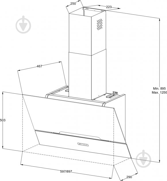 Витяжка Zirtal DANTE 60 IX/BL - фото 7
