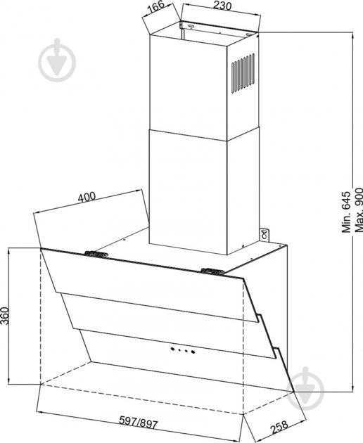 Витяжка Zirtal ALNO 90 BL - фото 6