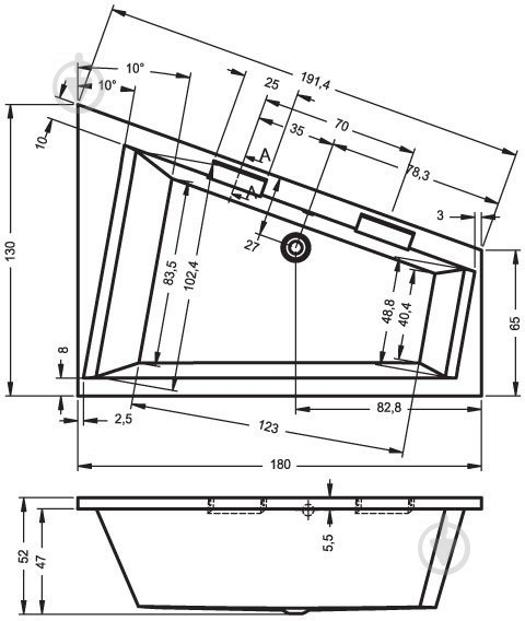 Ванна акриловая RIHO Doppio BA9100500000000 R 180х130 см - фото 6