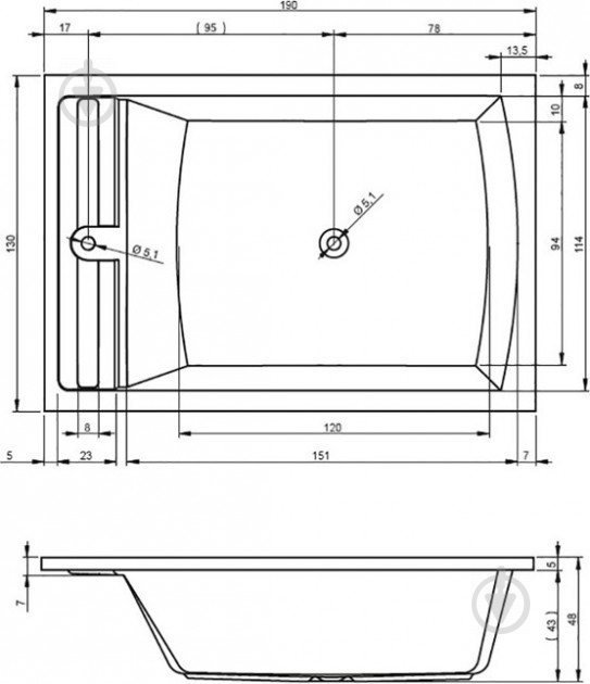 Ванна акриловая RIHO Savona BB7900500000000 190х130 см - фото 5