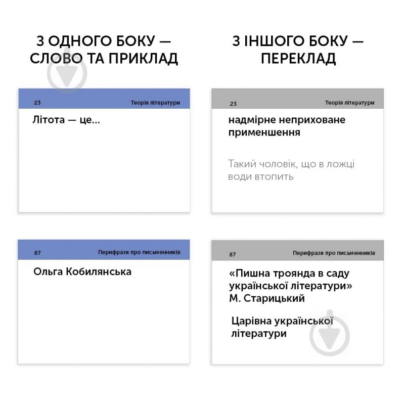 Картки навчальні «ЗНО Українська література» 978-617-7702-51-0 - фото 2