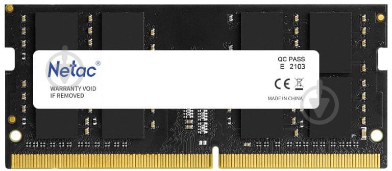 Оперативна пам'ять Netac SODIMM DDR4 8 GB (1x8GB) 3200 MHz (NTBSD4N32SP-08) - фото 1