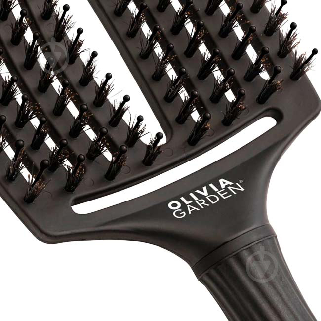 Щітка для волосся Olivia Garden Large FINGERBRUSH Care Iconic Boar&Nylon Full чорний - фото 2