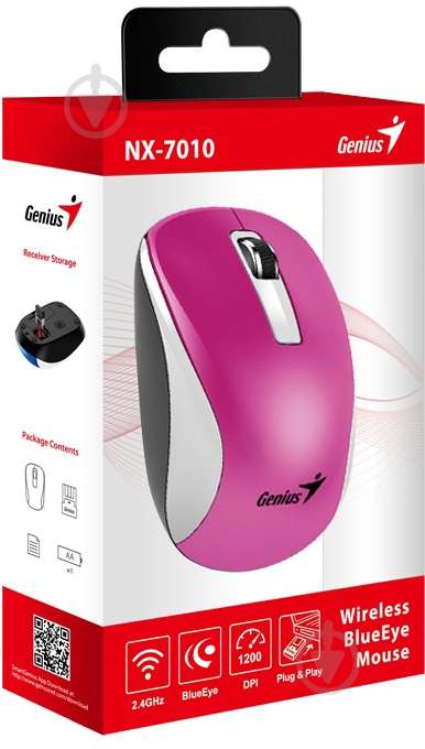 Мышь Genius Wireless NX-7010 magenta (31030018402) - фото 2