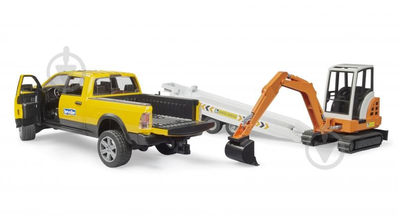 Ігровий набір Bruder Автомобіль RAM з причепом-лафетою та мініекскаватором 1:16 02546 - фото 6 Ігровий набір Bruder Автомобіль RAM з причепом-лафетою та мініекскаватором 1:16 02546 - фото 6