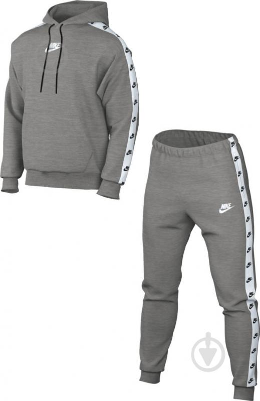 Спортивний костюм Nike M NK CLUB FLC GX HD TRK SUIT DM6838-063 р. M сірий - фото 10