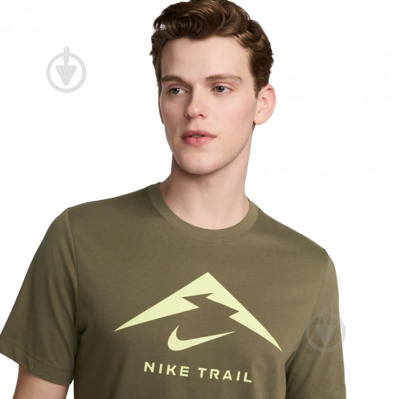 Футболка Nike NK DF TEE TRAIL LOGO FQ3914-222 р.S зеленый - фото 3