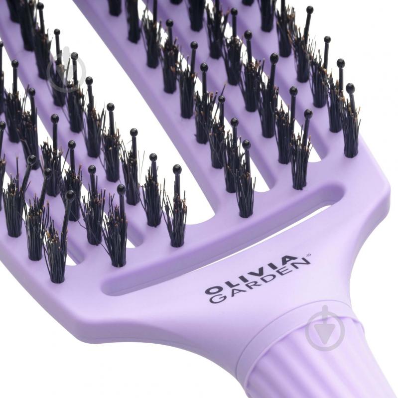 Щітка для волосся Olivia Garden Medium FINGERBRUSH Care Iconic Boar&Nylon Full лавандовий - фото 3