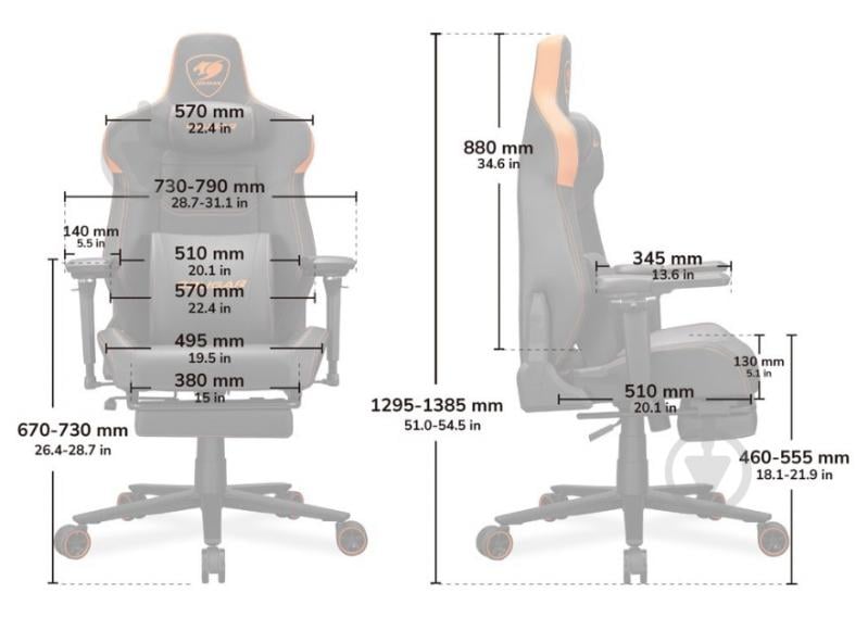 Кресло игровое Cougar ARMOR EVO M Gold черный - фото 10