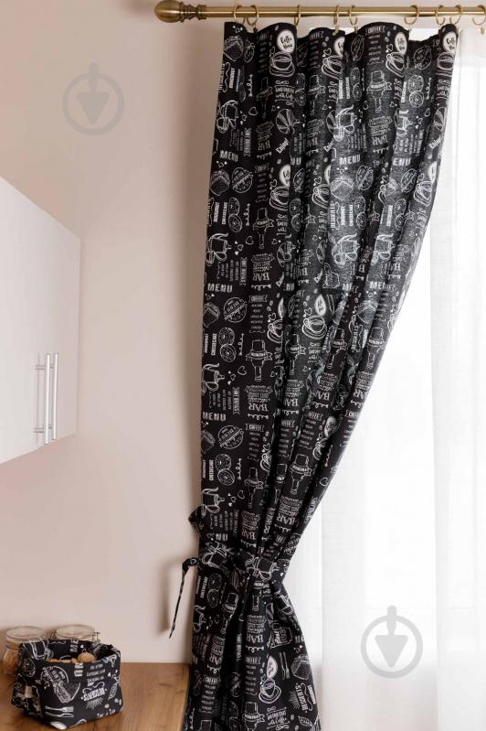 Комплект штор 2шт. Breakfast BLACK 180х136 Прованс - фото 2
