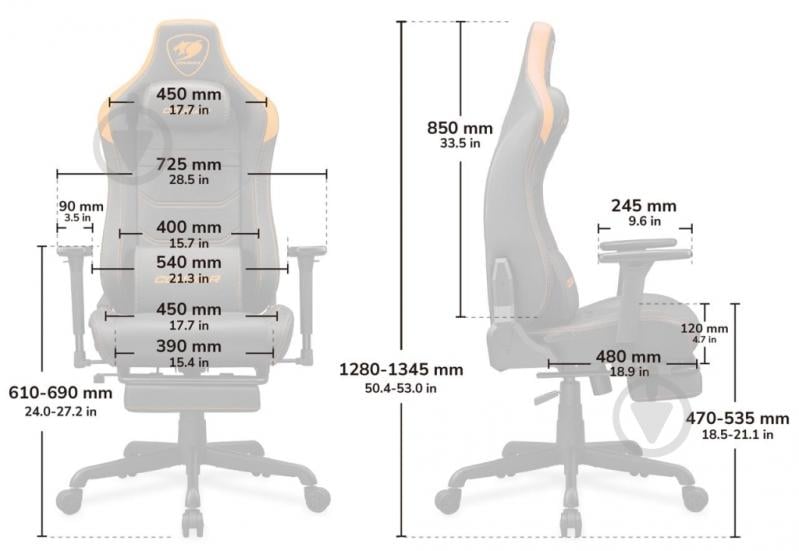 Кресло игровое Cougar ARMOR EVO S черный - фото 10