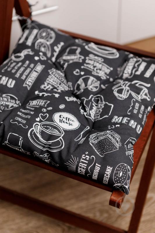 Подушка на стілець Breakfast BLACK 40х40 Прованс - фото 3 Подушка на стілець Breakfast BLACK 40х40 Прованс - фото 3
