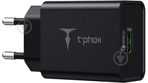 Сетевое зарядное устройство T-PHOX Tempo 18 W QC 3.0 USB Charger Black (Tempo 18W USB B) - фото 1