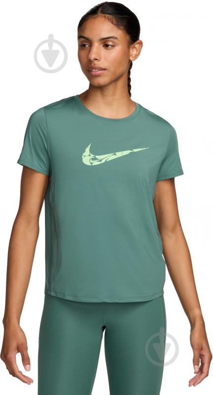 Футболка Nike W NK ONE SWSH HBR DF SS TOP FN2618-361 р.S зеленый - фото 1