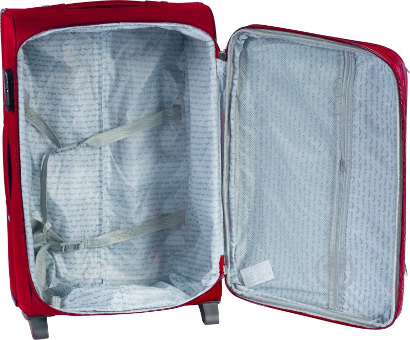 Чемодан Wings 1706 Mini 2 колеса 53x35x22 см 41 л бордовый Vt00051 - фото 2
