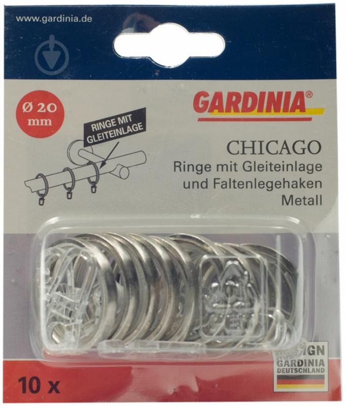Кільце Gardinia Chicago з гачком набірний d20 мм сталь 10 шт. - фото 2