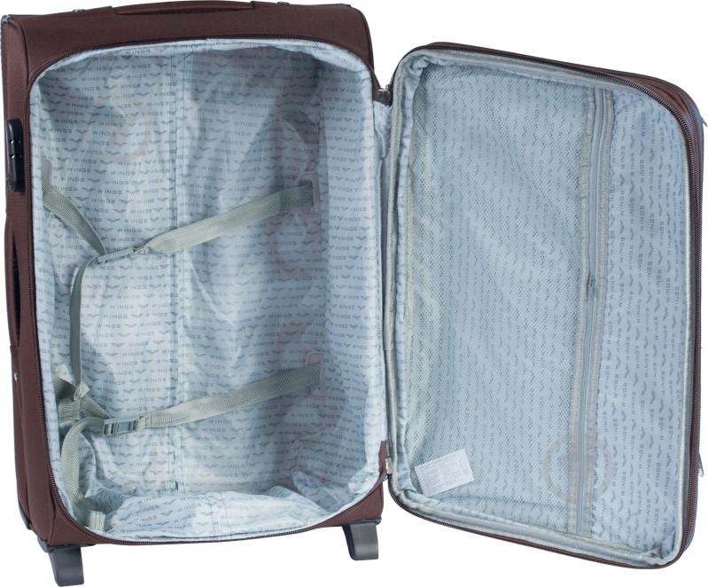 Чемодан Wings 1706 Mini 2 колеса 53x35x22 см 41 л коричневый Vt00054 - фото 2