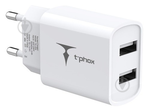 Сетевое зарядное устройство T-PHOX TC-224 Pocket Dual USB (Белый) - фото 1